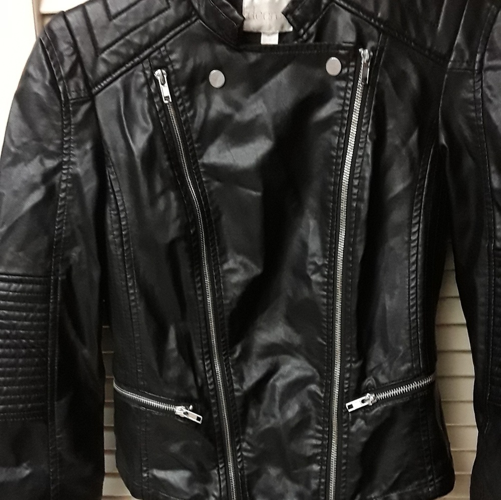 Decree Moto Faux Leather Zipper Jacket S NWT - Picture 2 of 8